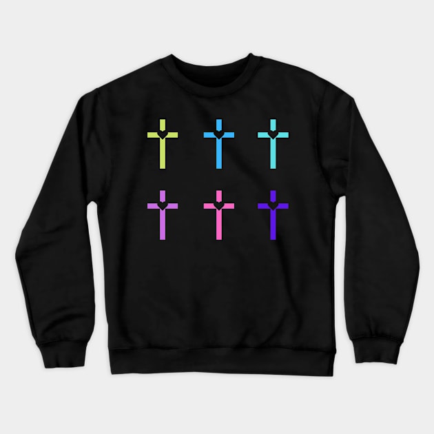 Colorful Christian Cross Crewneck Sweatshirt by Dog & Rooster